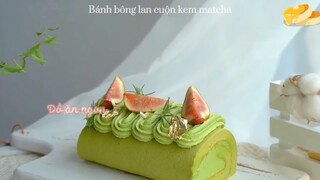 Bánh quy trà xanh bạc hà mát mát ngon ngon &  Bánh bônh lan cuộn kem matcha 🤤