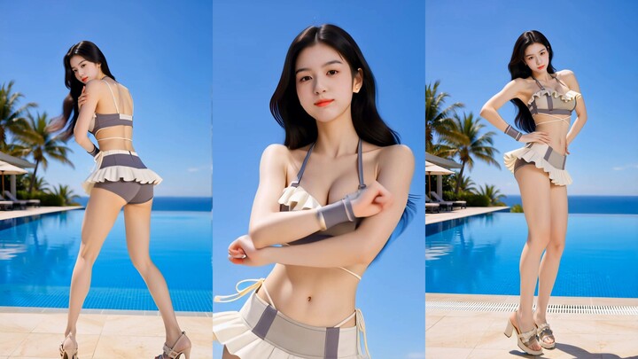 【ชุดว่ายน้ำ TIFA】4K หน้าจอแนวตั้ง | เด้งๆ กระโดกกระเด็ก เต้นคัฟเวอร์เพลง “DDD”