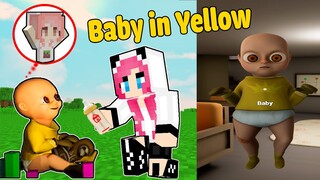 HEBI THỬ THÁCH GIẢ LÀM BABY IN YELLOW TROLL CHỊ PANDA TRONG MINECRAFT*PANDA LÀM BẪY GAI BẢO VỆ NHÀ