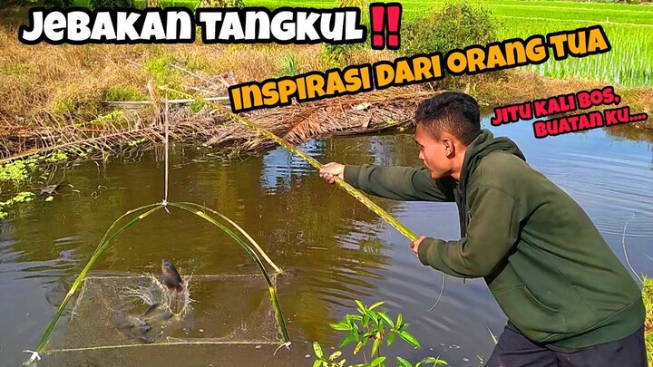 BERBURU IKAN PAKAI TANGKUL BUATAN KU‼️SUKSES ANGKAT GURAME BABON & NILA..
