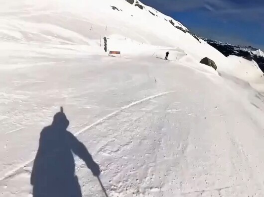 Man Skiing Through a Tunnel Is Stunned the Moment He Reaches the Exit