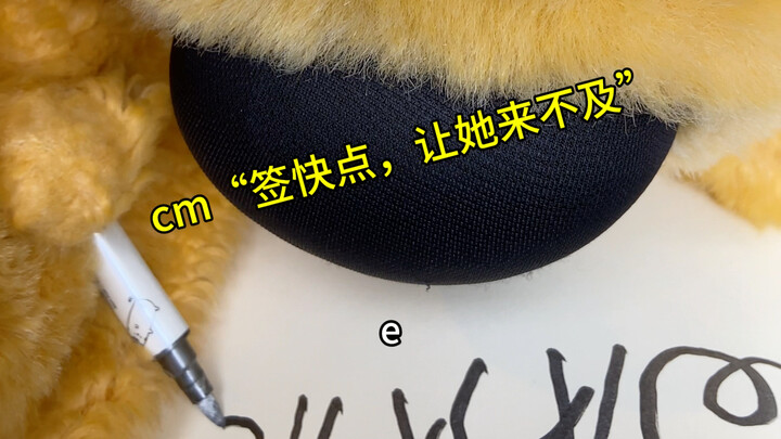 ตอนที่ฉันกำลังเซ็นชื่อให้ปู้ปู้ ฉันก็ตะโกนออกเสียงลายเซ็นของเขาดังๆ เลย