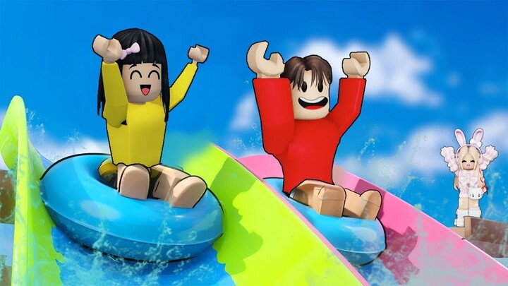 Yuta, Mio Dan Baby Celine Naik Perosotan Paling Tinggi Di Waterpark  ROBLOX