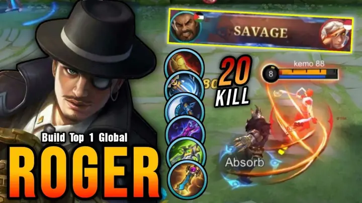 SAVAGE!! Roger ATK Speed & Critical Build 100% Deadly!! - Build Top 1 Global Roger ~ MLBB