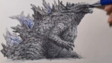 Gambar Godzilla Hanya dengan Satu Goresan!