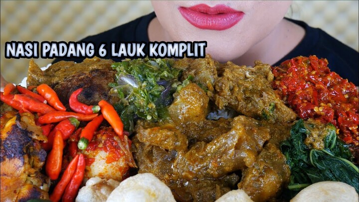 ASMR NASI PADANG KOMPLIT 6 LAUK | EATING SOUNDS