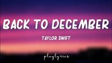 Taylor Swift - Back To December (Lyrics)