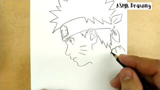 ASMR drawing Naruto ... VERY EASY ,, how to draw NARUTO manga from japa