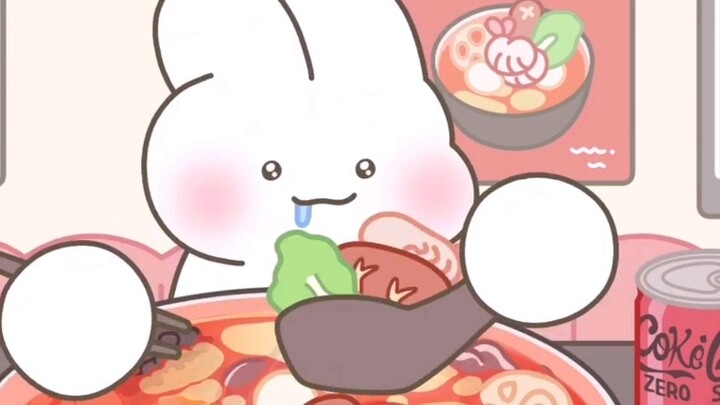 The cute bunny eating show animation is here again! It's so cute!