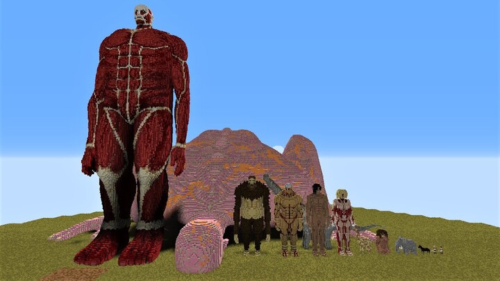 Attack on Titan size comparison IN MINECRAFT (SE 1-3)