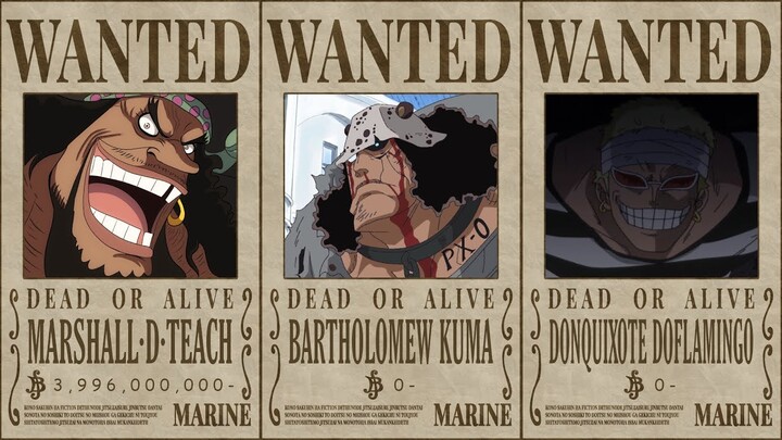 ONE PIECE Seven Warlords of the Sea Bounties Before and After