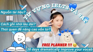 NGUỒN TỪ VỰNG CHO IELTS VÀ SAT? CÁCH GHI NHỚ HÀNG NGHÌN TỪ MỚI? FREE PLANNER!!!!!!! ♡ cloudoris ♡