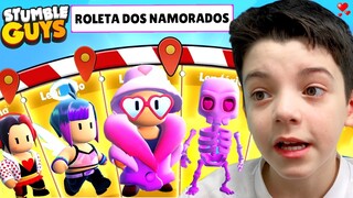 GIRO DA SORTE no STUMBLE GUYS CONSEGUI AS MELHORES SKINS ROLETA DOS NAMORADOS - Piero Start Games