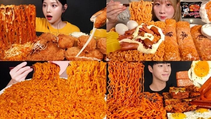 ASMR EATING BULDAK NOODLES MUKBANG COMPILATION