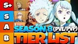 SEASON 8 PVE & PVP TIER LIST! *NEW* CLOVER ACADEMY NOELLE & RILL TO DOMINATE?! - Black Clover Mobile