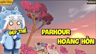 THỬ THÁCH NHẢY NGƯỢC: MEOWPEO PARKOUR HOÀNG HÔN SIÊU ĐẸP TRONG MINI WORLD