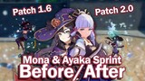 Ayaka & Mona Sprint Fixed? Sprint Animation Patch 2.0 Before and After Comparison
