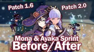 Ayaka & Mona Sprint Fixed? Sprint Animation Patch 2.0 Before and After Comparison