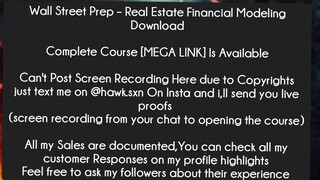 Wall Street Prep – Real Estate Financial Modeling DownloadCourse Download