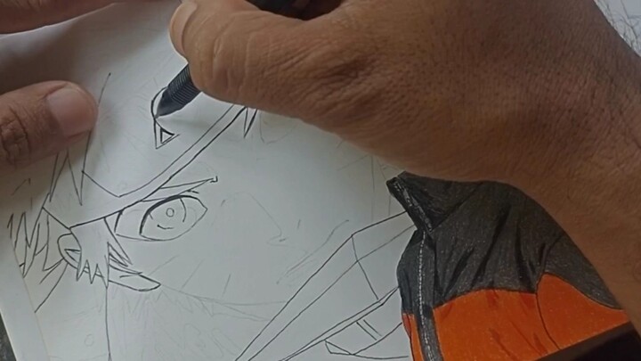 speed drawing membuat garis dasar naruto