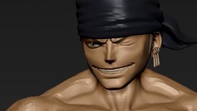 Giải thích điêu khắc cơ bắp Zoro Zbrush