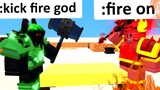 แอดมิน ปะทะ FIRE GOD ใน Roblox BedWars