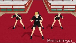 [Haikyuu!!MMD] Inarizaki Exercise (Atsumu Miya, Osamu Miya, Suna Rintaro, Kita Shinsuke)