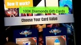 ฟรีเพชรในเกม Mobile Legends | 100K Diamonds Gift Cards ADD