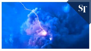 Time-lapse of lightning storm swirling round Philippine volcano