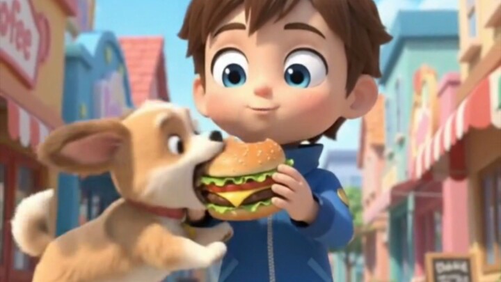 dog and little boy