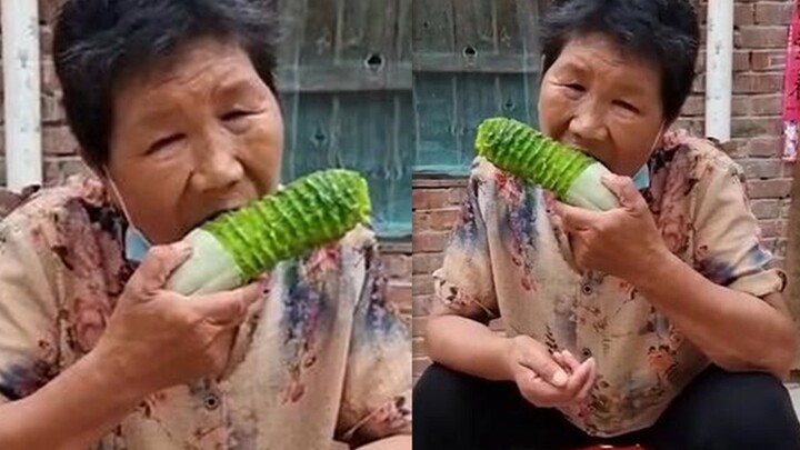 The mother-in-law, worried the rind might be bitter, peeled off the outer skin with her mouth and of