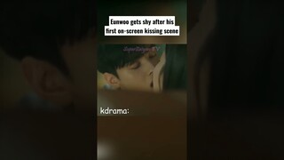Eunwoo gets shy after a kissing scene #kpop #chaeunwoo #astro #shorts #eunwoo #kdrama #kpopidol