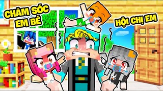 YABUN THỬ THÁCH 24 GIỜ CHĂM SÓC EM BÉ HỘI CHỊ EM TRONG LÀNG HERO TEAM MINECRAFT SAMMY EM BÉ