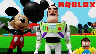 ROBLOX BUZZ “HELLO NEIGHBOR” LIGHTYEAR VISITS MICKEY ! || Roblox Gameplay || Konas2002