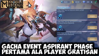 MODAL 250 DM DAPET 2 SKIN EPIC!! GACHA EVENT ASPIRANT PHASE PERTAMA | MOBILE LEGENDS BANG BANG