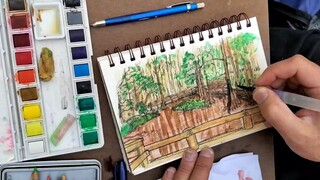 Ashtoons Vlog 623 (Boardwalk Trail Painting Time Lapse - Highland Hammock State Park Sebring FL)