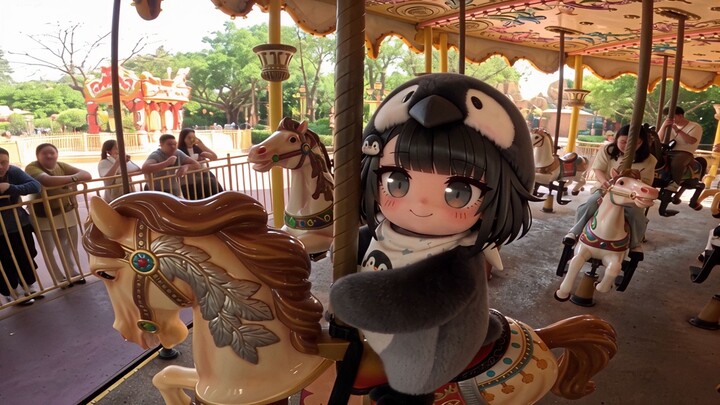Taking Little Guga to the amusement park