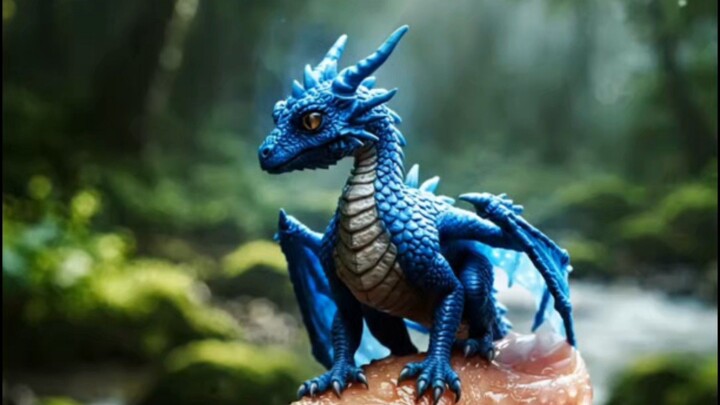 The Tiny Magic Blue Dragon Awakens! 🐉✨ #Fantasy #Magic #Shorts)