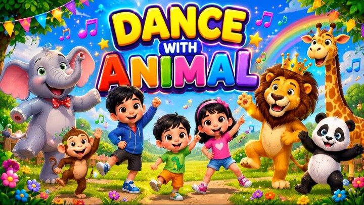 Dance With Animals 🦁🐘🐵 | Learn Animal Names | 和动物一起跳舞
