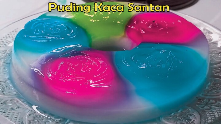 cara membuat puding kaca santan warna warni