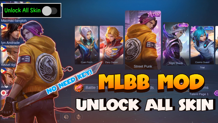 Unlock All Skin Mobile legends Mod No need Key No Password