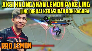 AKSI KELINCAHAN RRQ LEMON PAKE LING GERAKAN TANGAN LIHAI SEPERTI JAMAN LEMON PAKE KAGURA