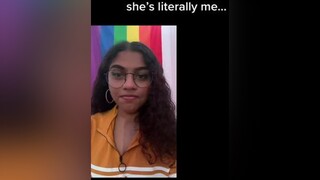 duet with  sweater, glasses, nose piercing, hoop earrings, south asian, curly hair, reads, likes women??? turningred priya turningredpriya lookalike trending fyp