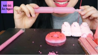 Thử thách ăn đồ màu hồng phần 5 #asmr #mukbang