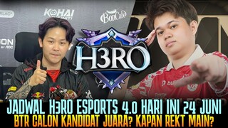 UPDATE JADWAL & BRACKET H3RO ESPORTS 4.0 HARI INI , BTR KANDIDAT KUAT JUARA?