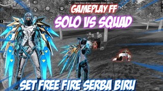 1 MINGGU GAK MAIN FREE FIRE LANGSUNG SOLO VS SQUAD PAKAI SET SERBA BIRU 🥶