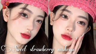 SWEET STRAWBERRY🍓MAKEUP TUTORIAL✨| Kpop Inspired Look