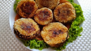 Cách làm cà tím nhồi thịt chiên giòn | Stuffed eggplant tempura style (ASMR video)