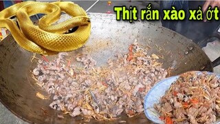 Ẩm Thực Việt . Hướng Dẫn Cách Lọc Rút Xương Rắn Và Món Thịt Rắn Xào Xả Ớt