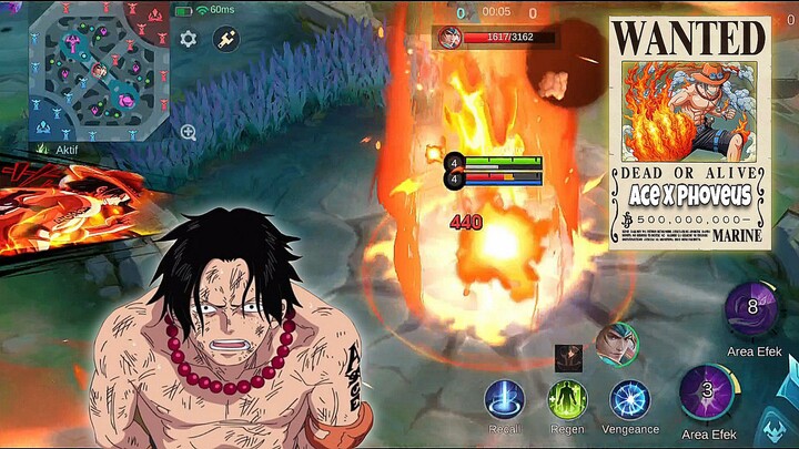 Skin Ace Di Pake Phoveus, Api-nya Jadi Gede Banget Cuy 😮🔥